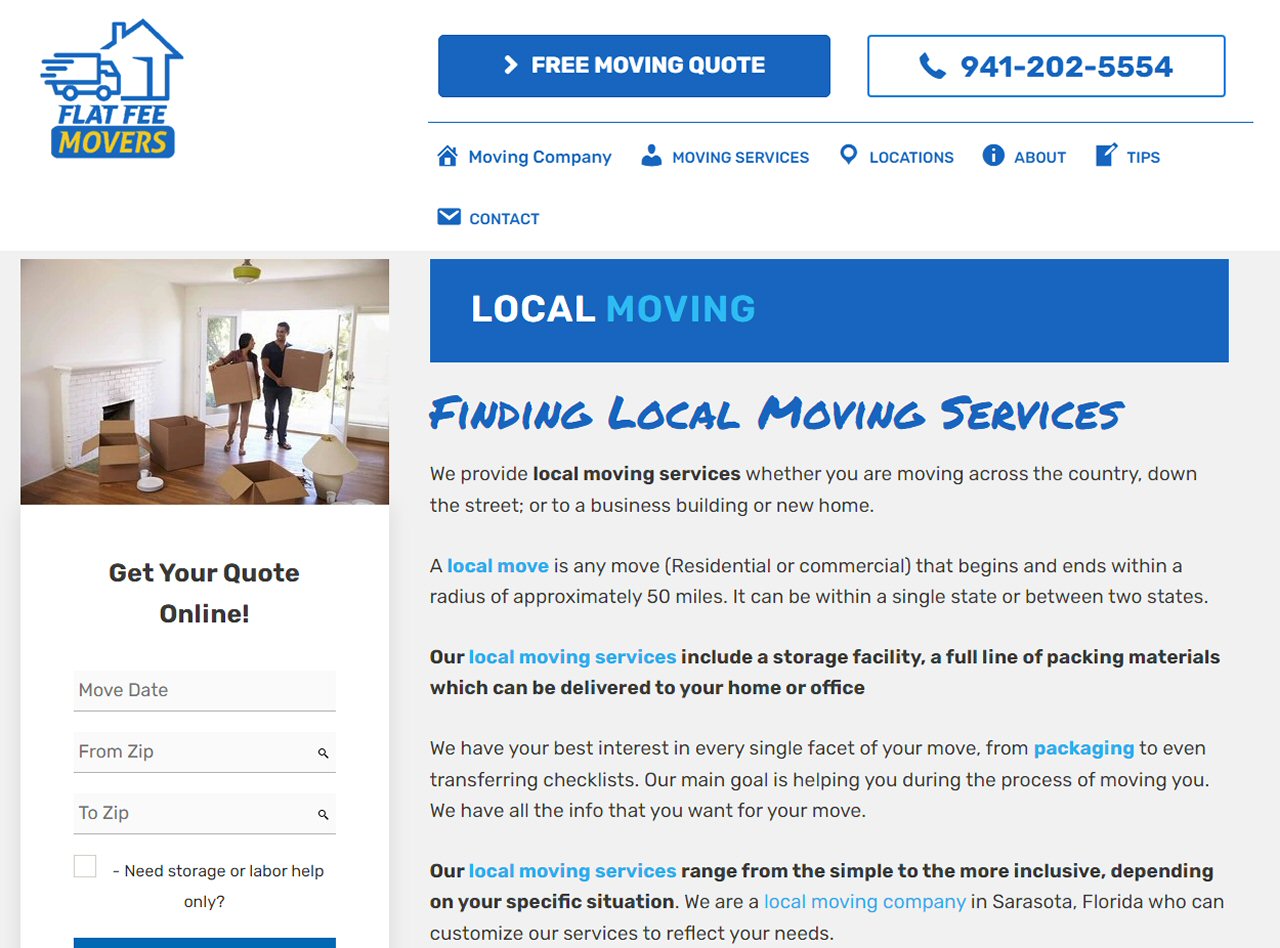 Flat Fee Movers in Hidden River Sarasota